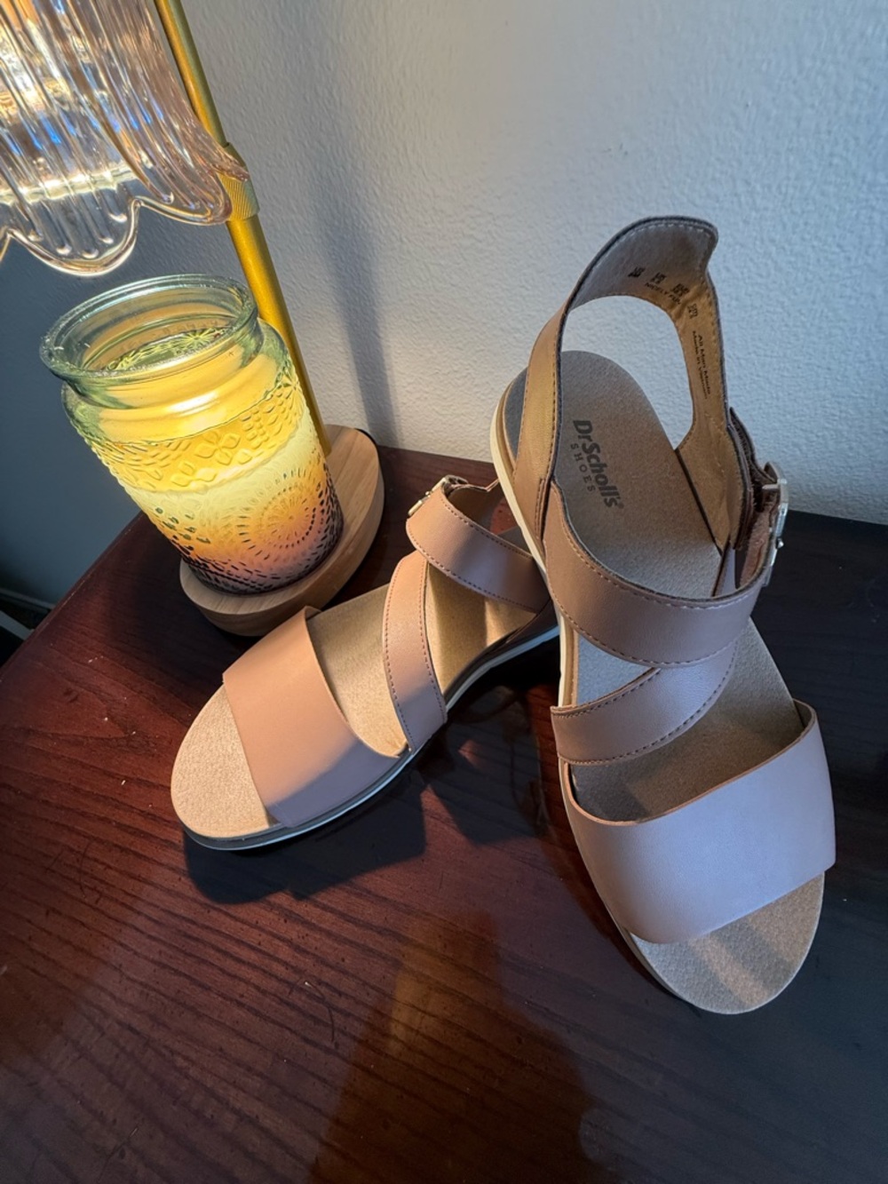 Dr. Scholl's Women's Light Tan Strappy Slingback Sandals Sz 8